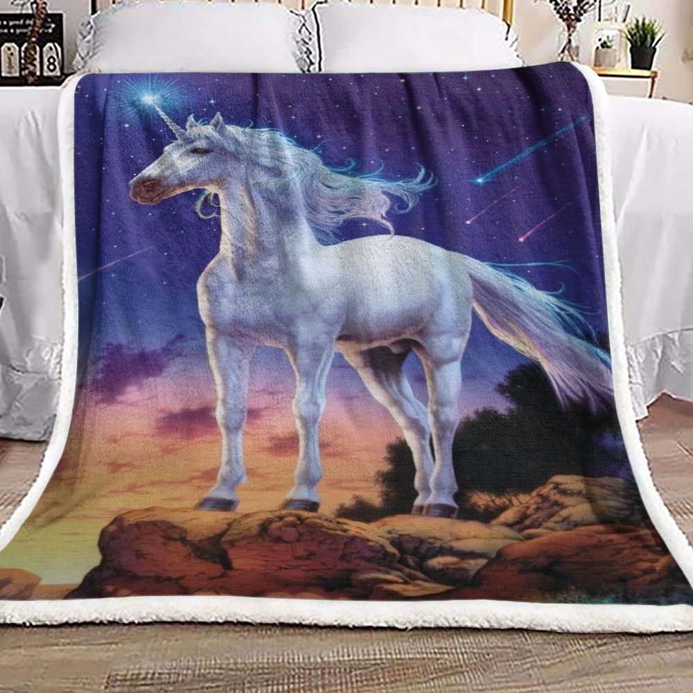 Unicorn Sherpa Fleece Blanket