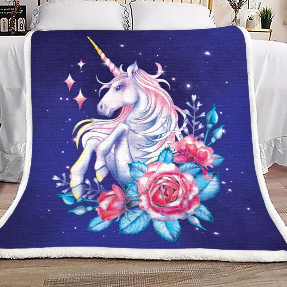 Unicorn Sherpa Fleece Blanket