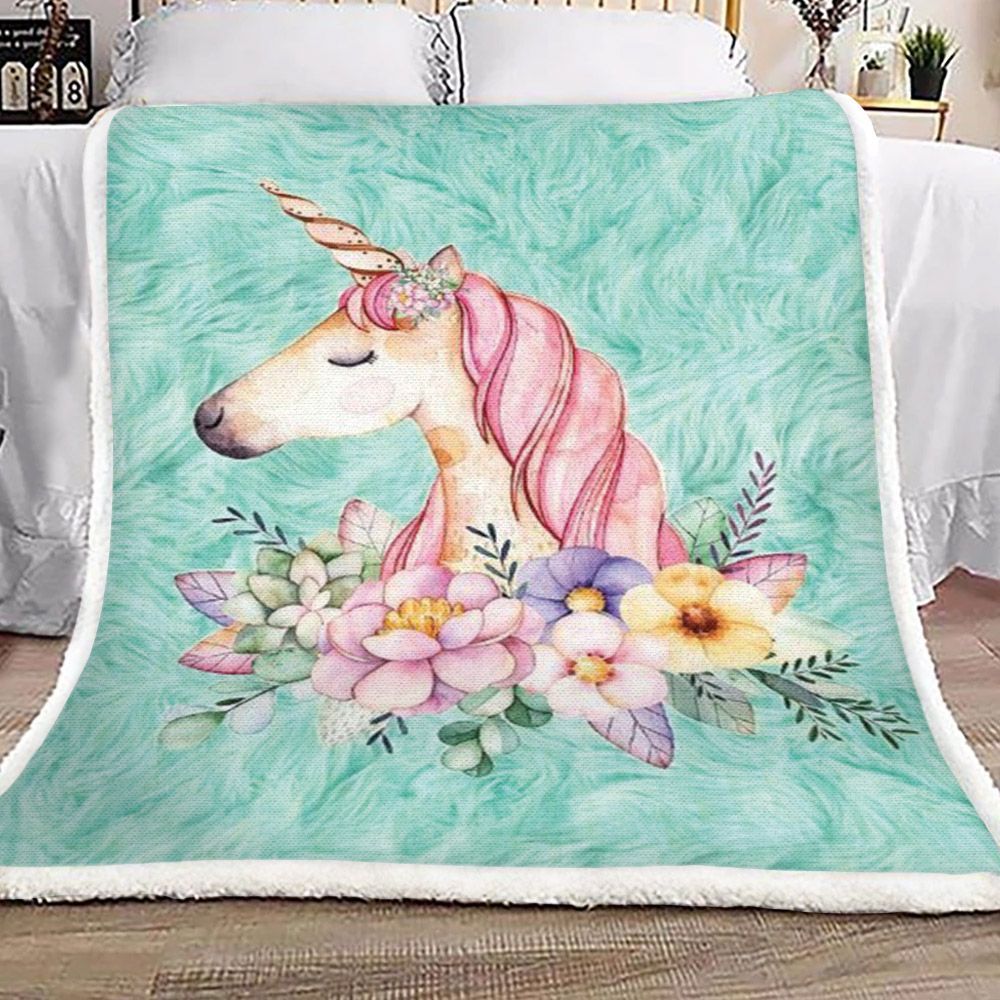 Unicorn Sherpa Fleece Blanket