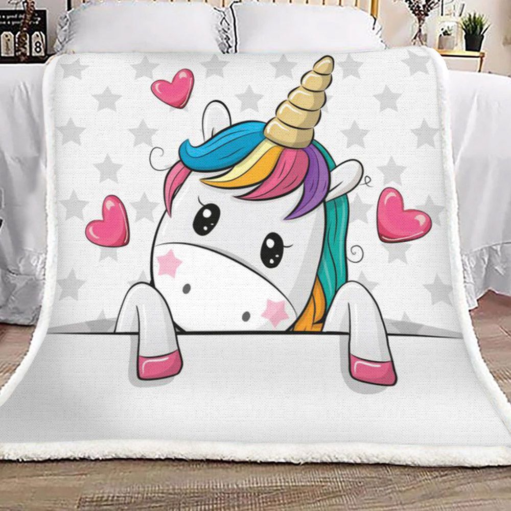 Unicorn Sherpa Fleece Blanket