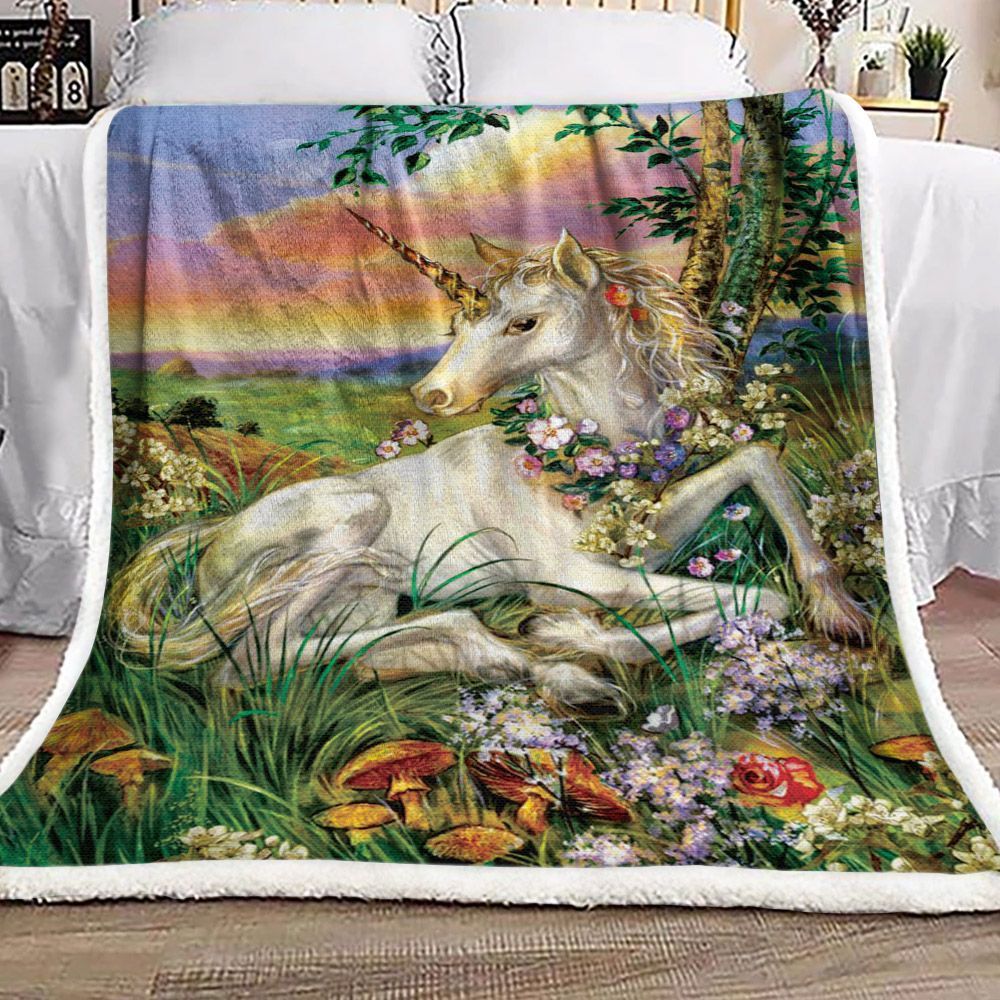 Unicorn Sherpa Fleece Blanket