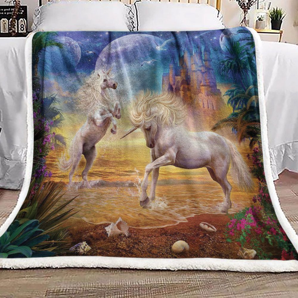 Unicorn Sherpa Fleece Blanket
