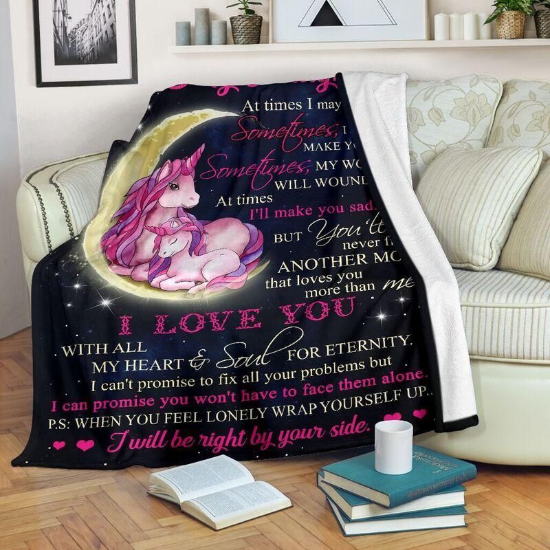 Unicorn Mom To My Daughter Sherpa Fleece Blanket