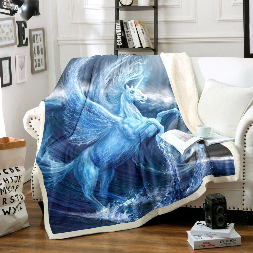 Unicorn Sherpa Fleece Blanket