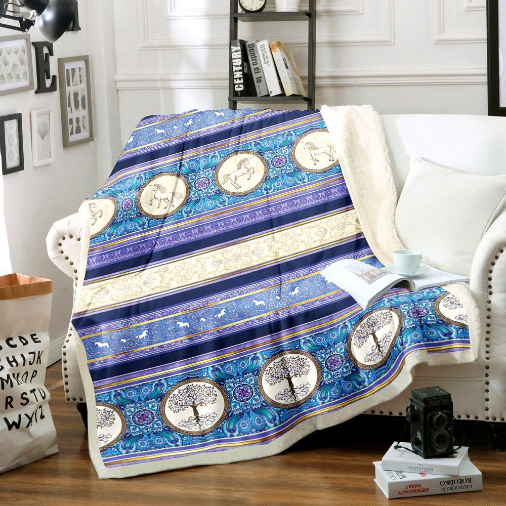 Unicorn Sherpa Fleece Blanket