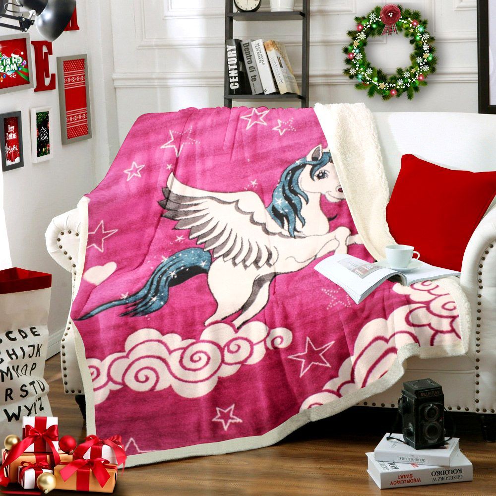 Unicorn Sherpa Fleece Blanket