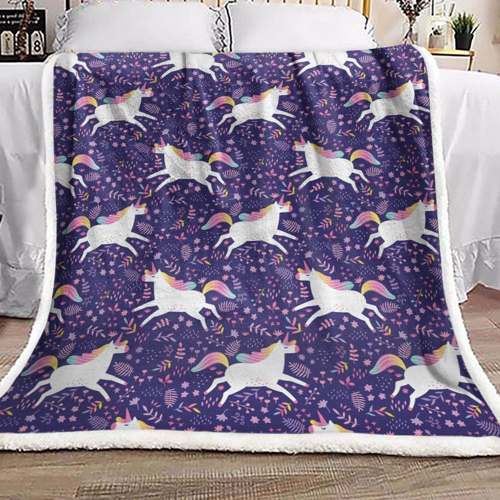 Unicorn Sherpa Fleece Blanket