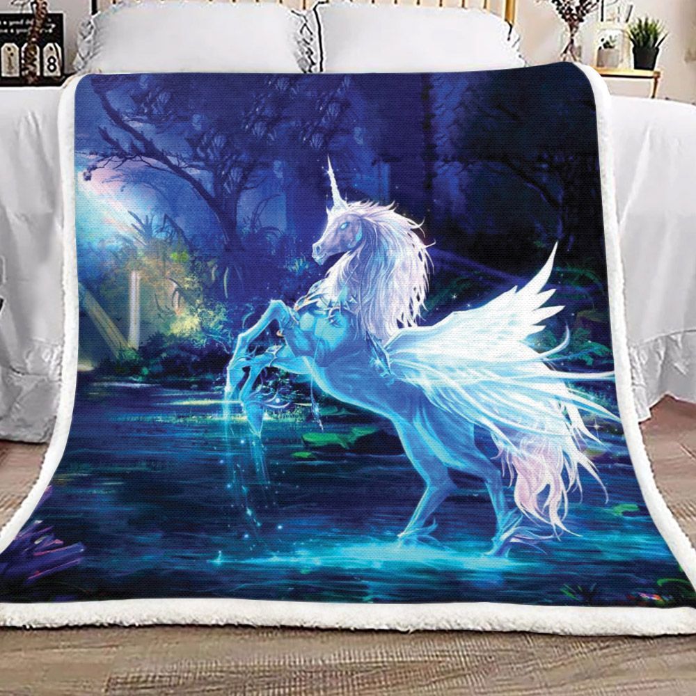 Unicorn Sherpa Fleece Blanket