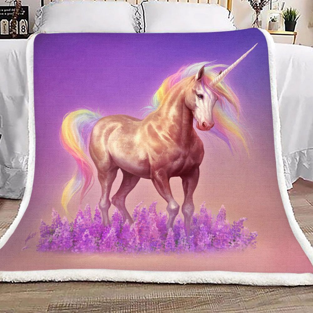 Unicorn Sherpa Fleece Blanket
