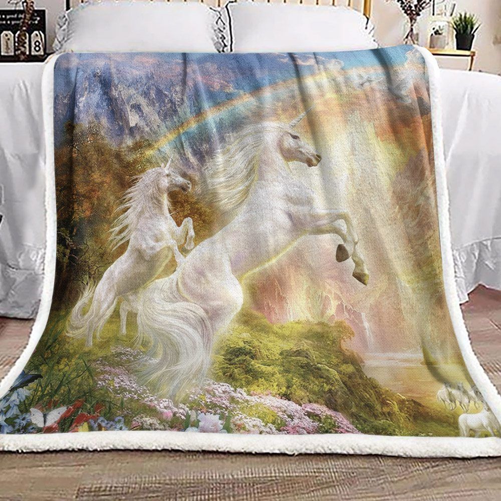 Unicorn Sherpa Fleece Blanket