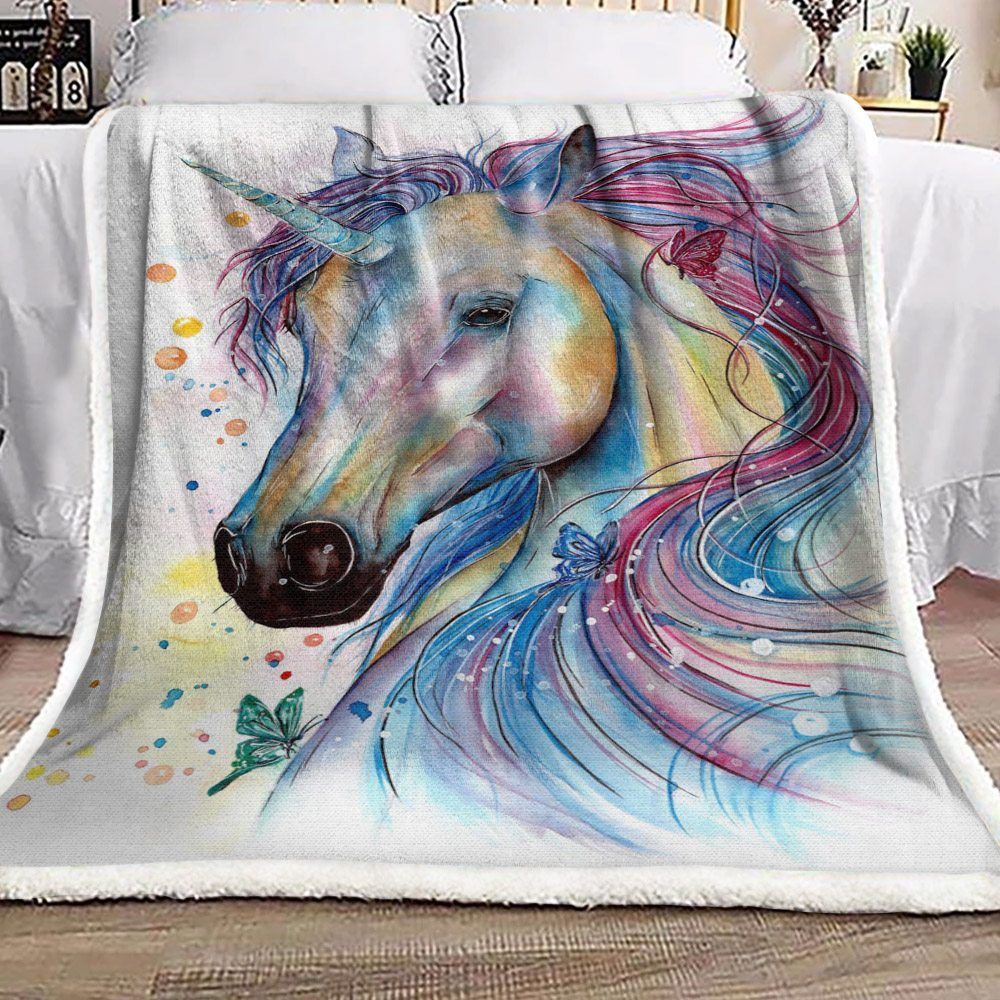 Unicorn Sherpa Fleece Blanket