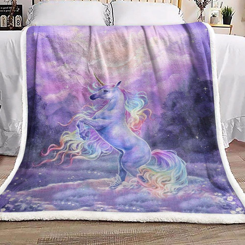 Unicorn Sherpa Fleece Blanket