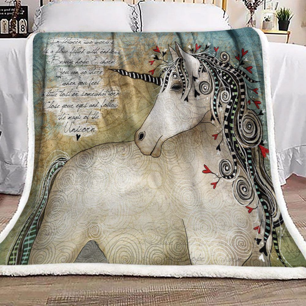 Unicorn Sherpa Fleece Blanket