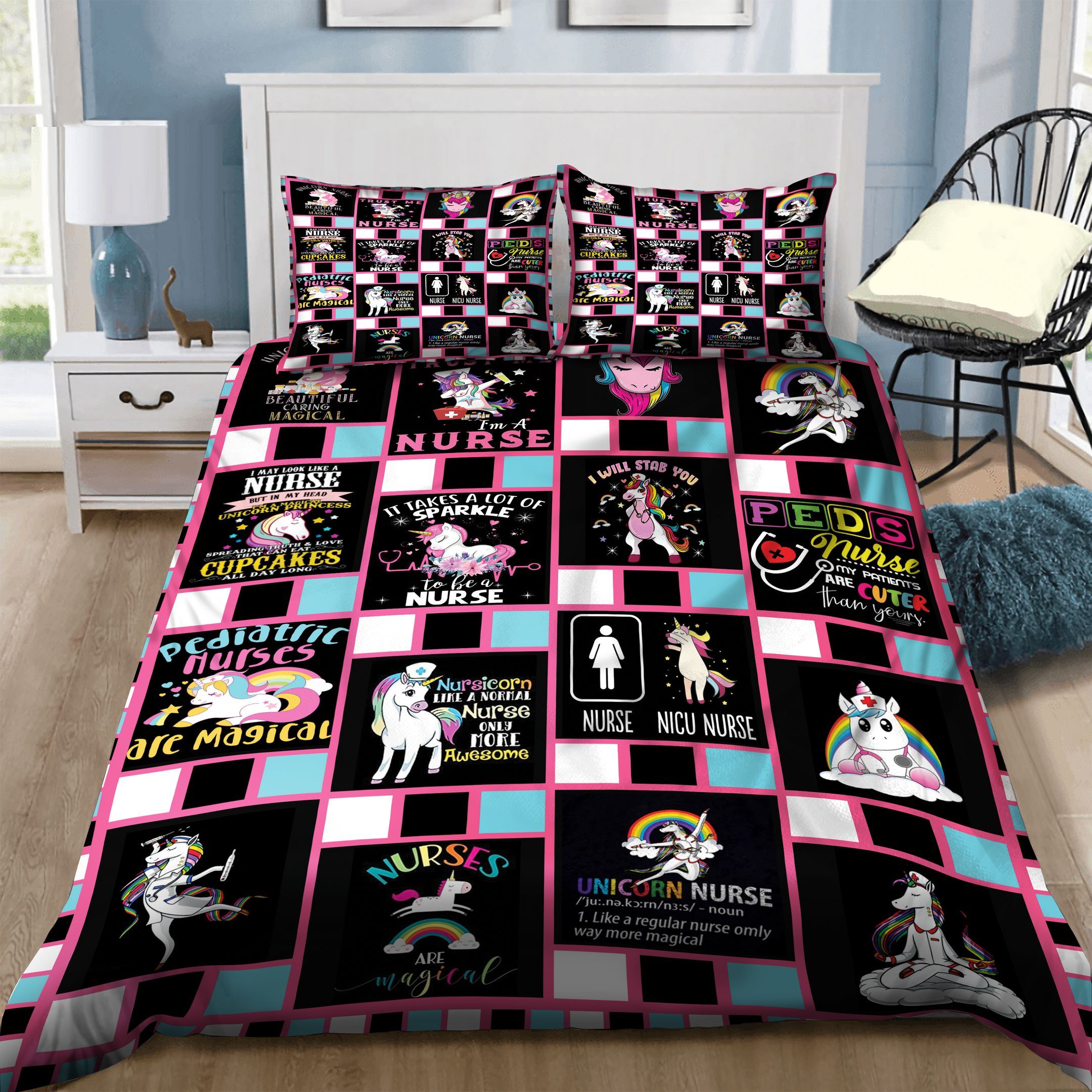 Unicorn Nurse Bedding Set