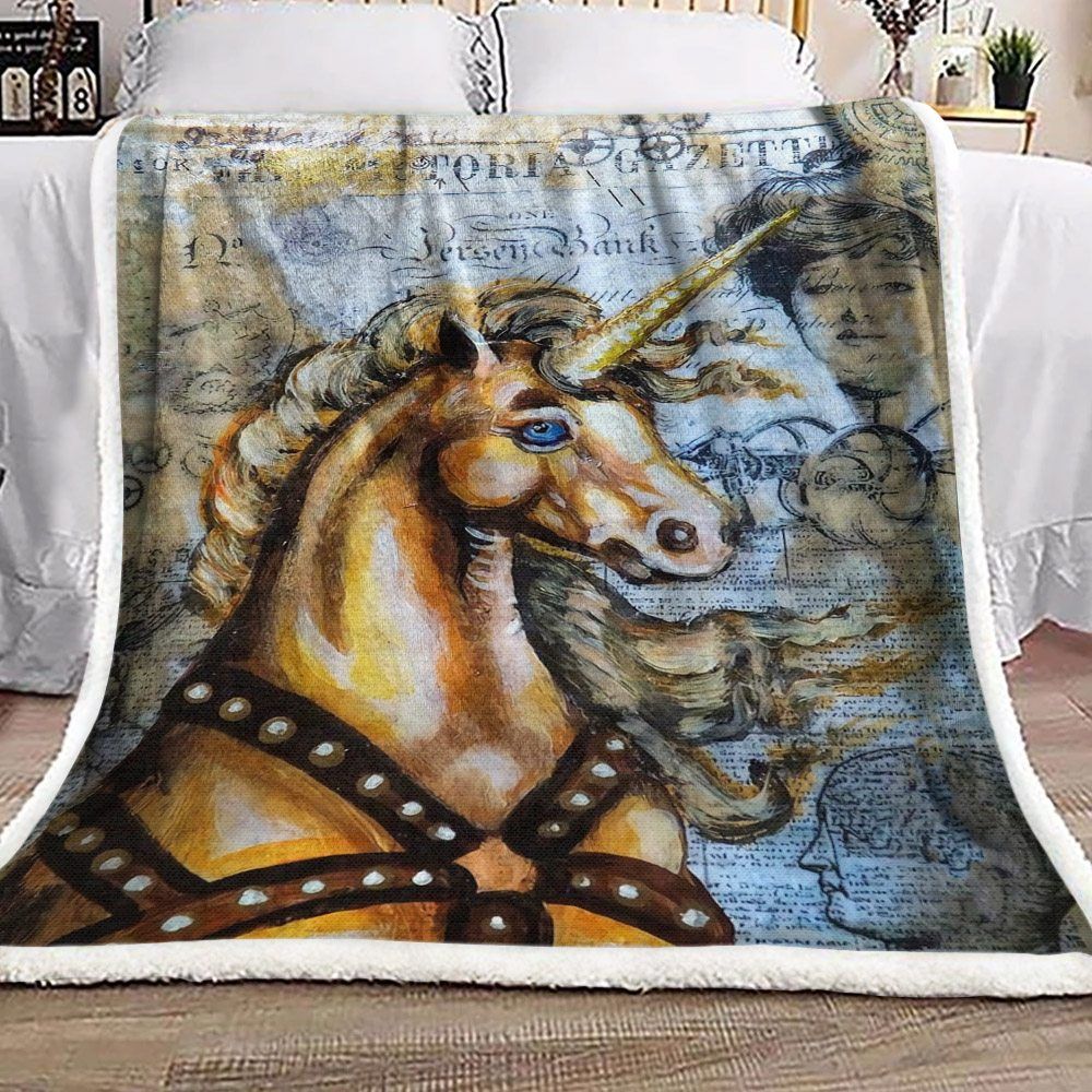Unicorn Of England Sherpa Fleece Blanket