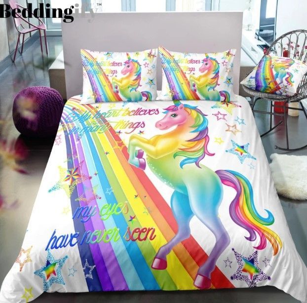 Unicorn On The Rainbow Bedding Set