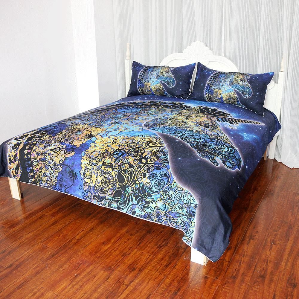 Unicorn Paisley Design Bedding Set