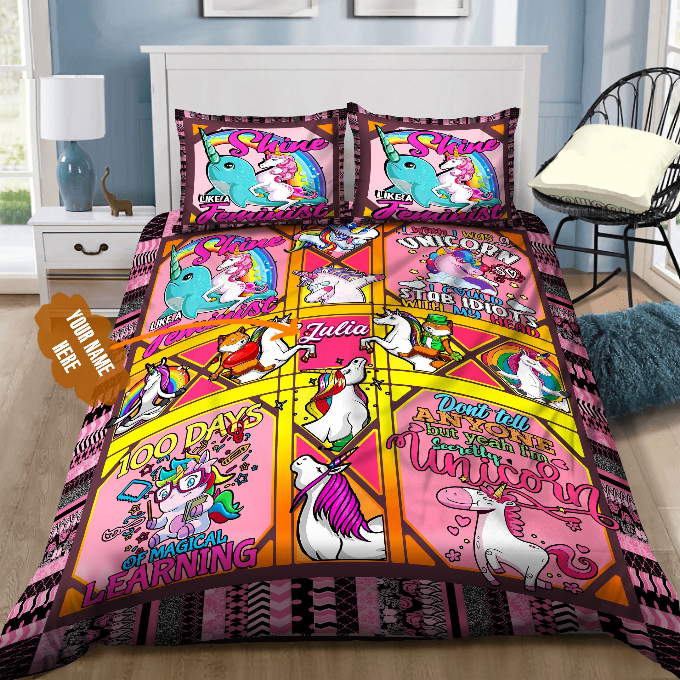 Unicorn Personalized Bedding Set