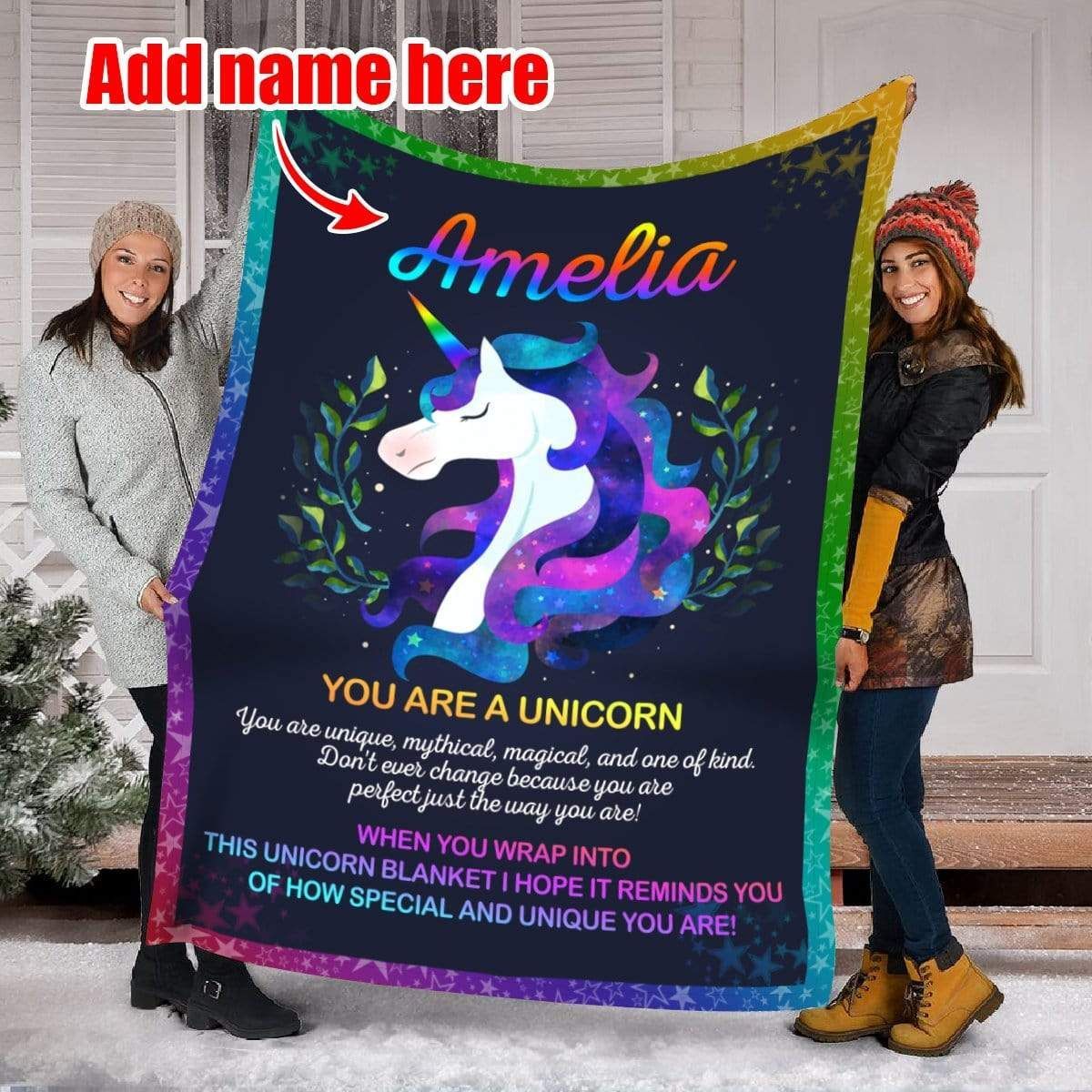 Unicorn Personalized Fleece Blanket