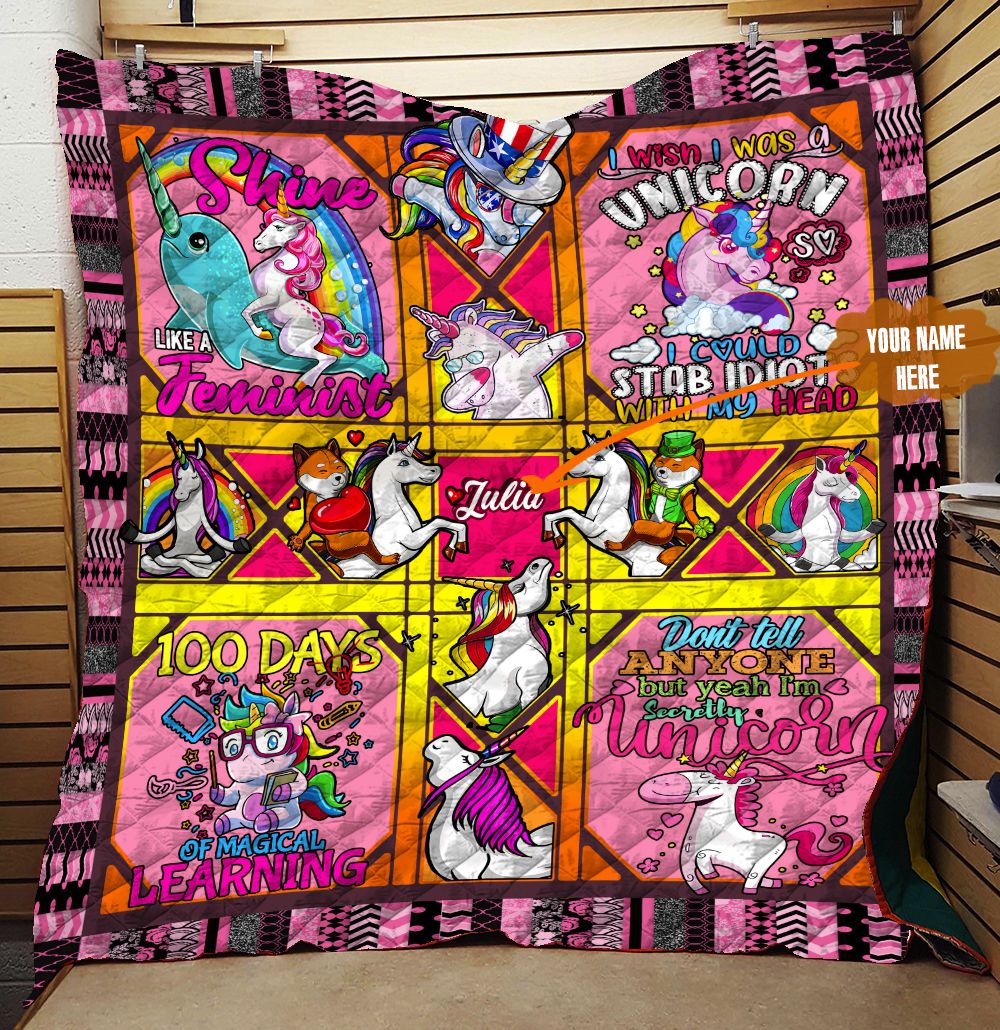 Unicorn Personalized Quilt Blanket LML120633HT