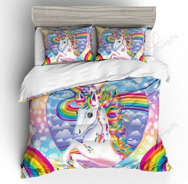 Unicorn Queen Rainbow Bedding Set