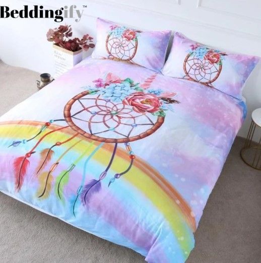 Unicorn Rainbow Dreamcatcher Bedding Set