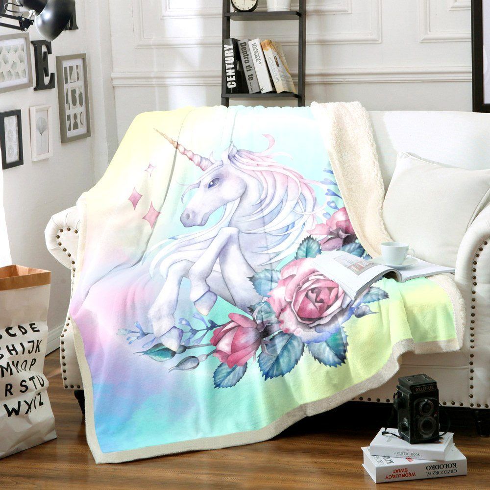 Unicorn Rose Sherpa Fleece