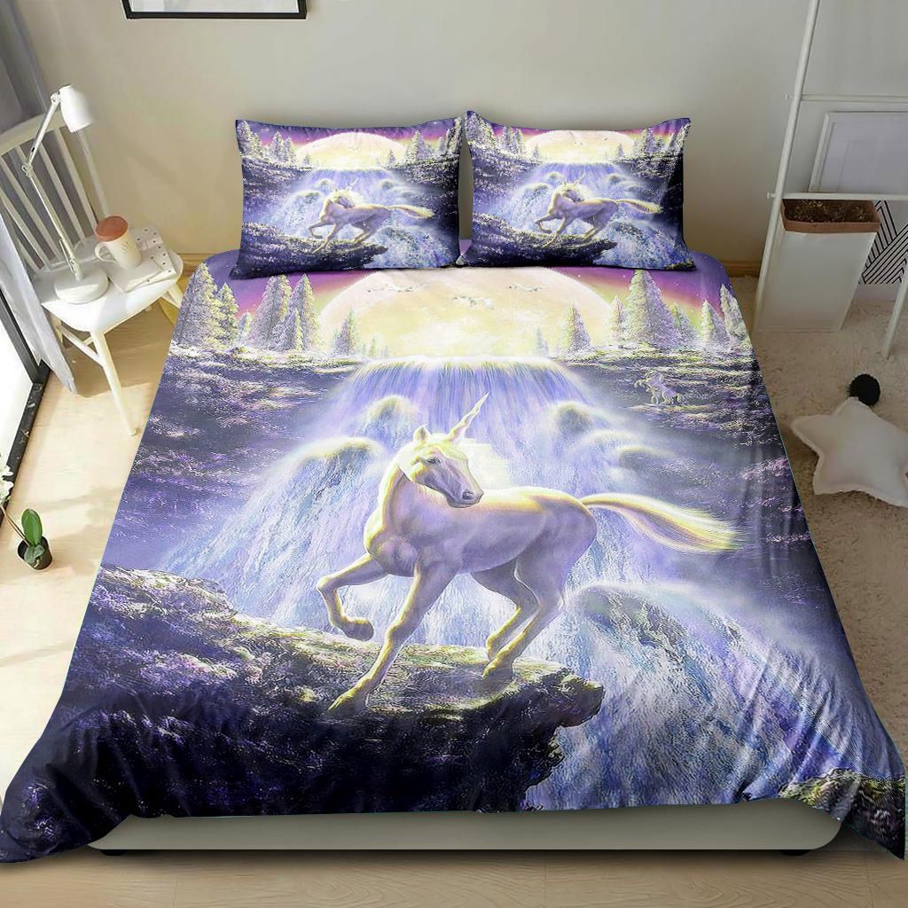 Unicorn Standing A Peak Of Mountain Bedding Set