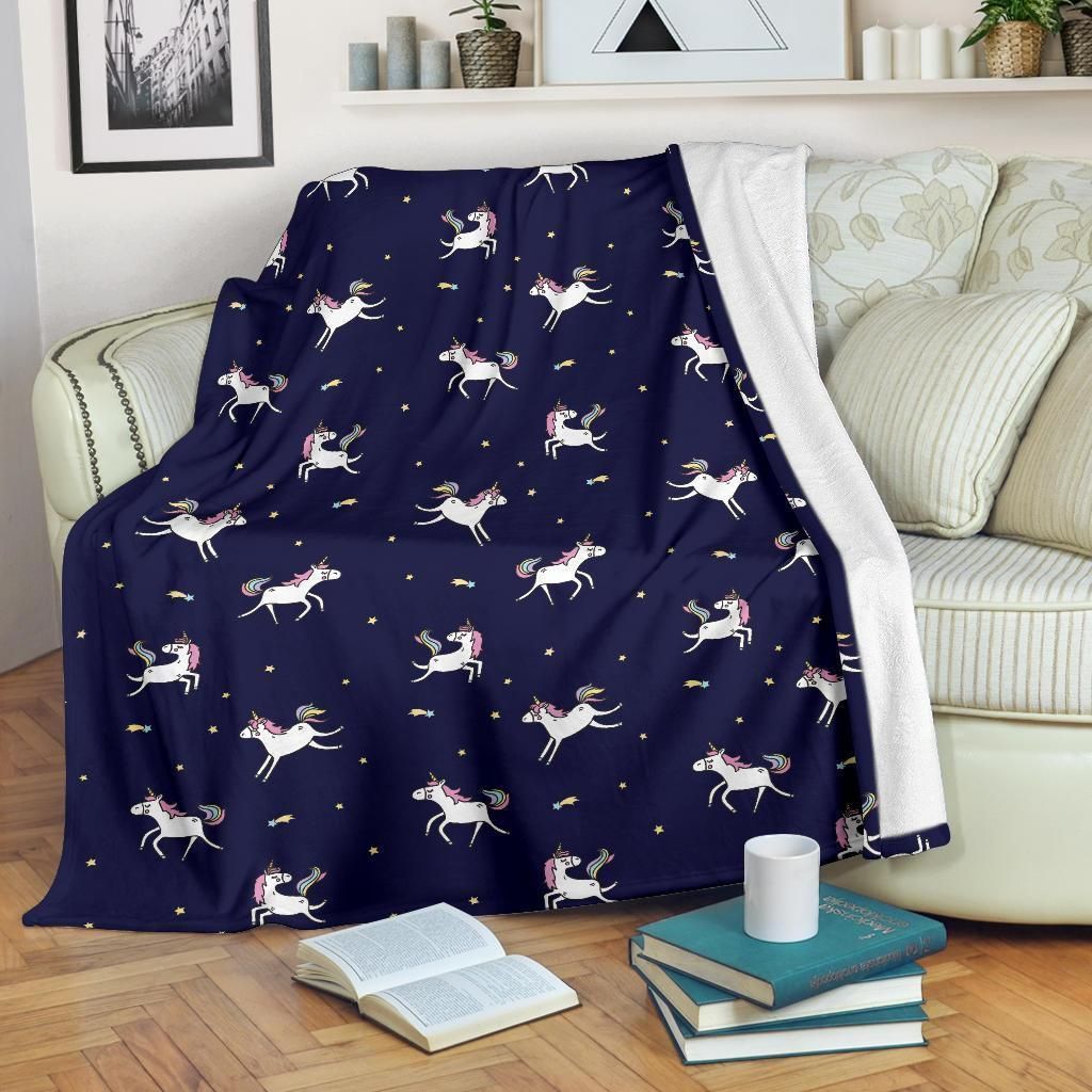Unicorn Star Sherpa Fleece Blanket