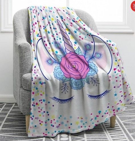 Unicorn Stars Sherpa Fleece Blanket