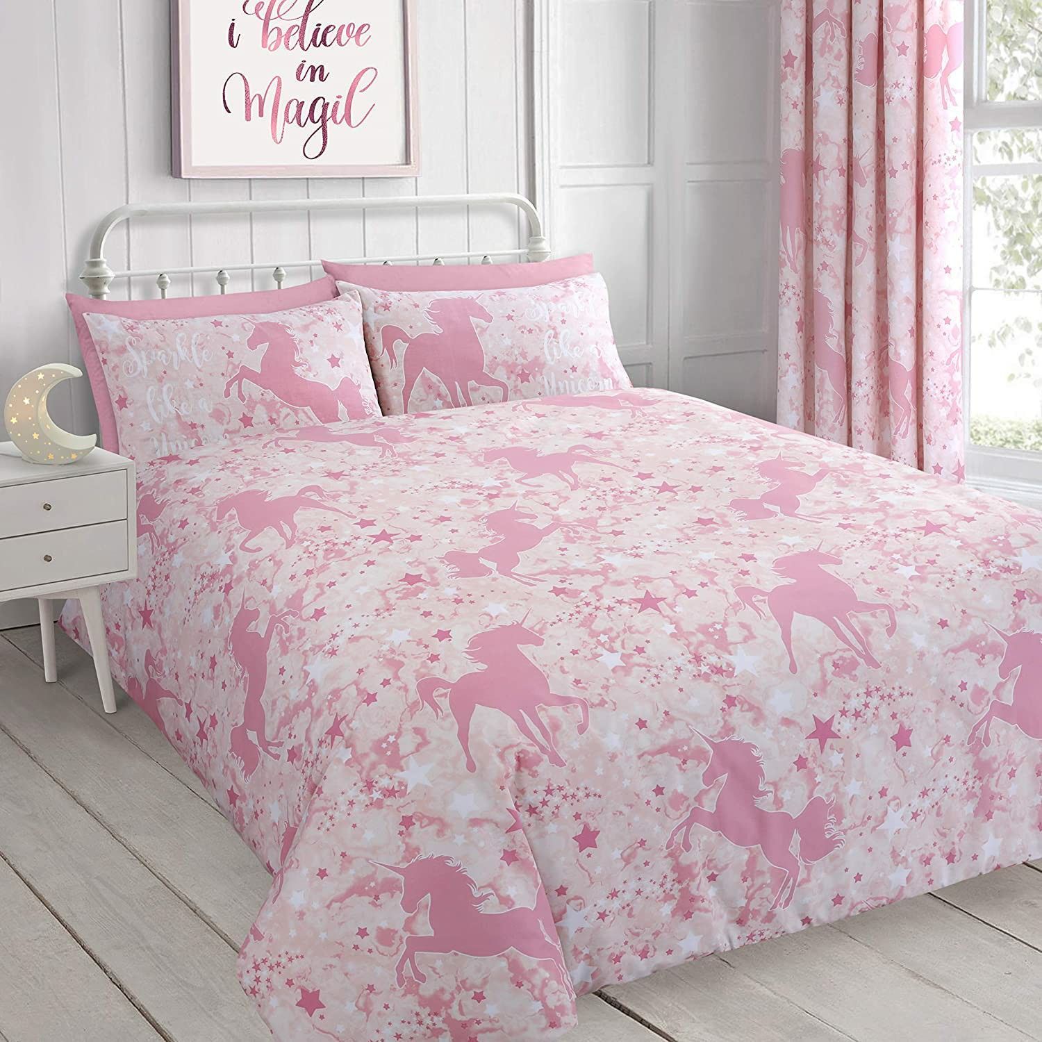 Unicorn Stars Magical Glow Bedding Set