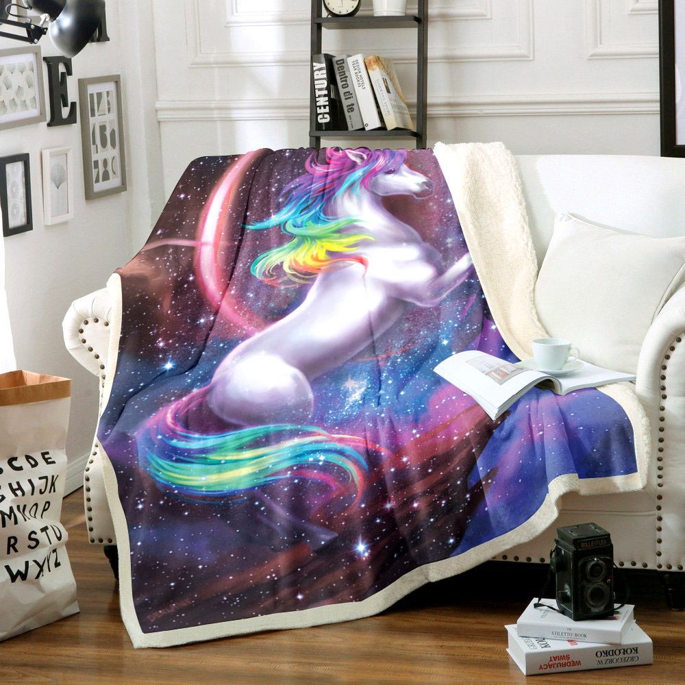 Unicorn Sherpa Fleece Blanket