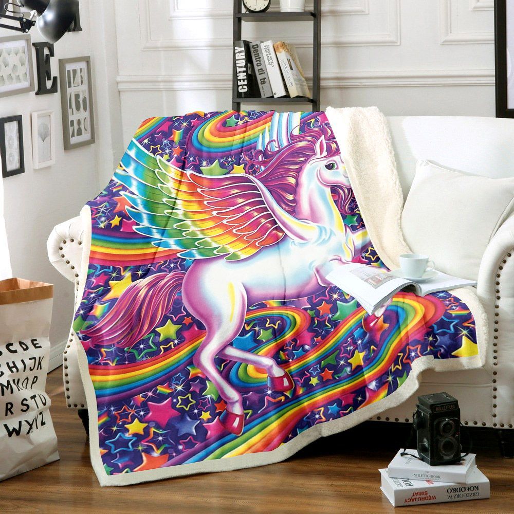 Unicorn Sherpa Fleece Blanket