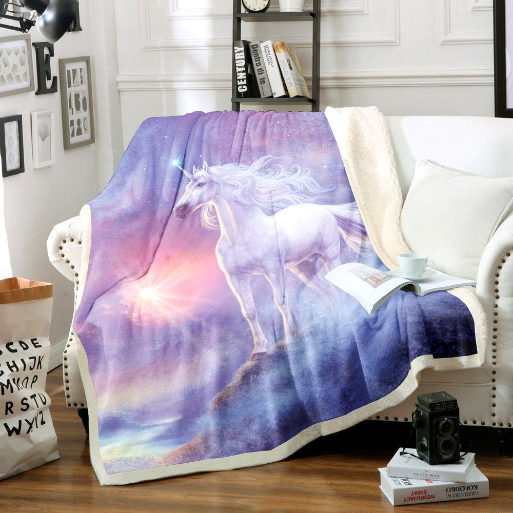 Unicorn Sherpa Fleece Blanket