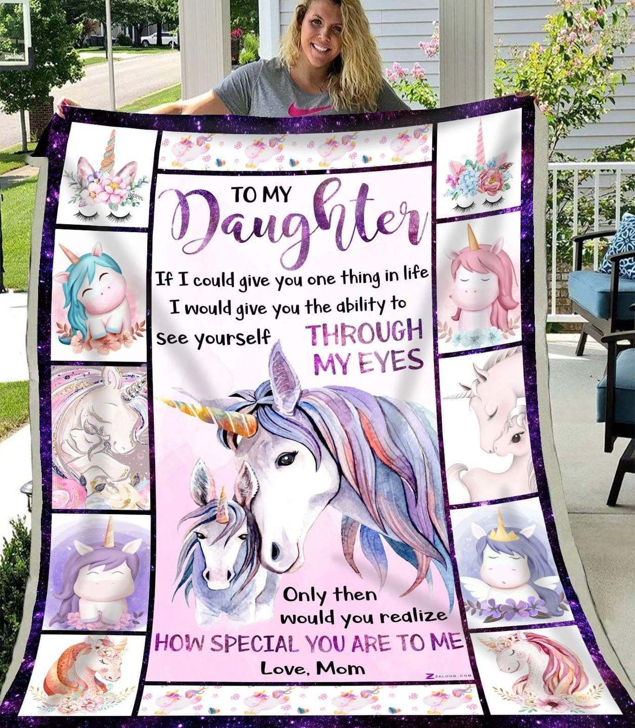 Unicorn To My Daughter How Special Sherpa Fleece Blanket