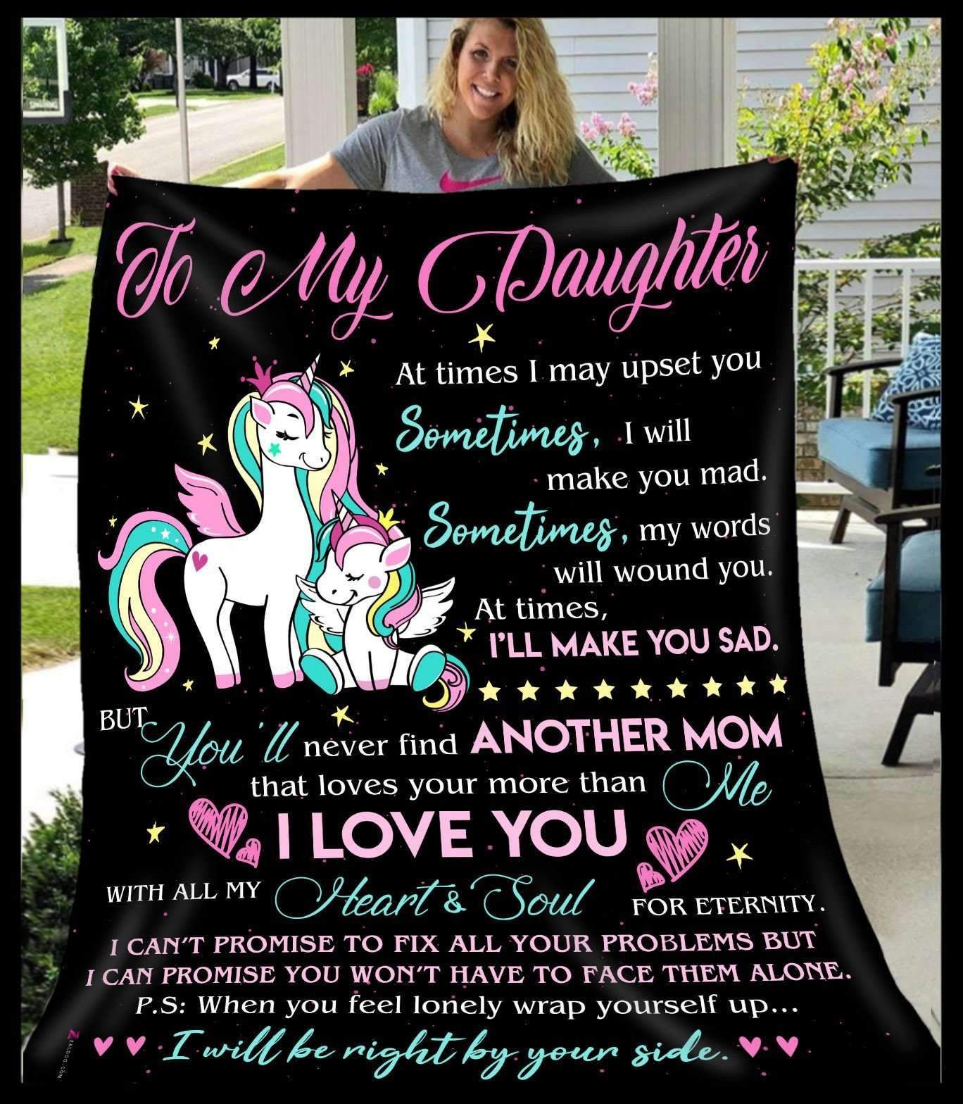 Unicorn To My Daughter Fleece Blanket