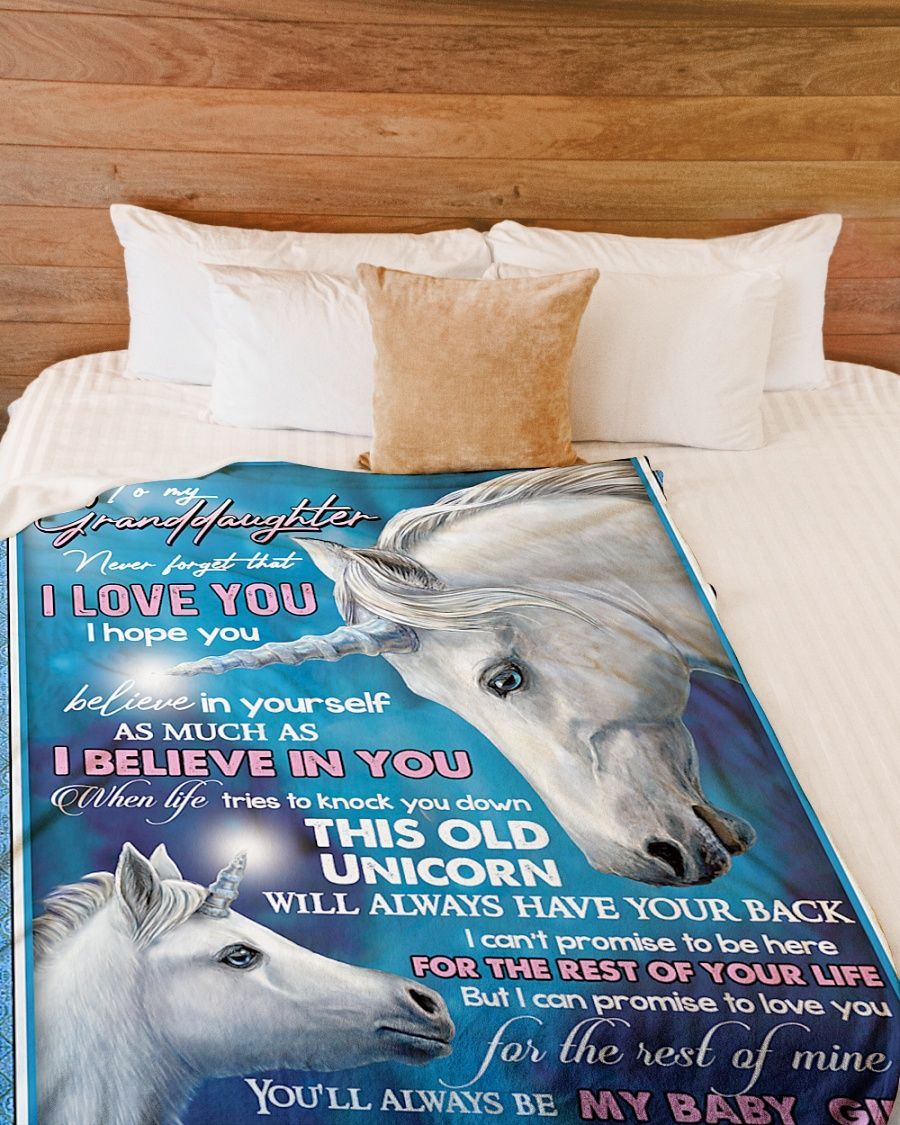 Unicorn To My Granddaughter Sherpa Fleece Blanket