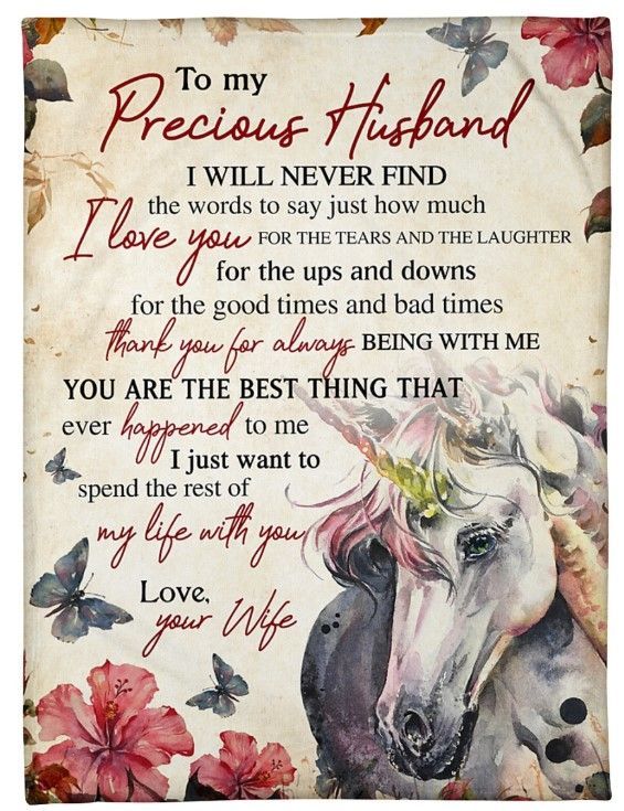 Unicorn To My Precious Husband I Love You For The Tears Sherpa Fleece Blanket