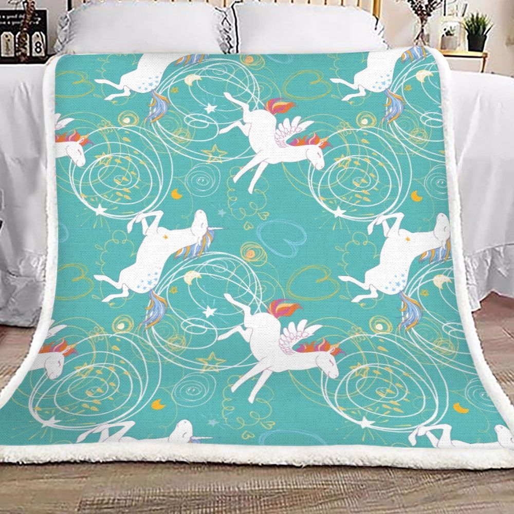 Unicorn Sherpa Fleece Blanket
