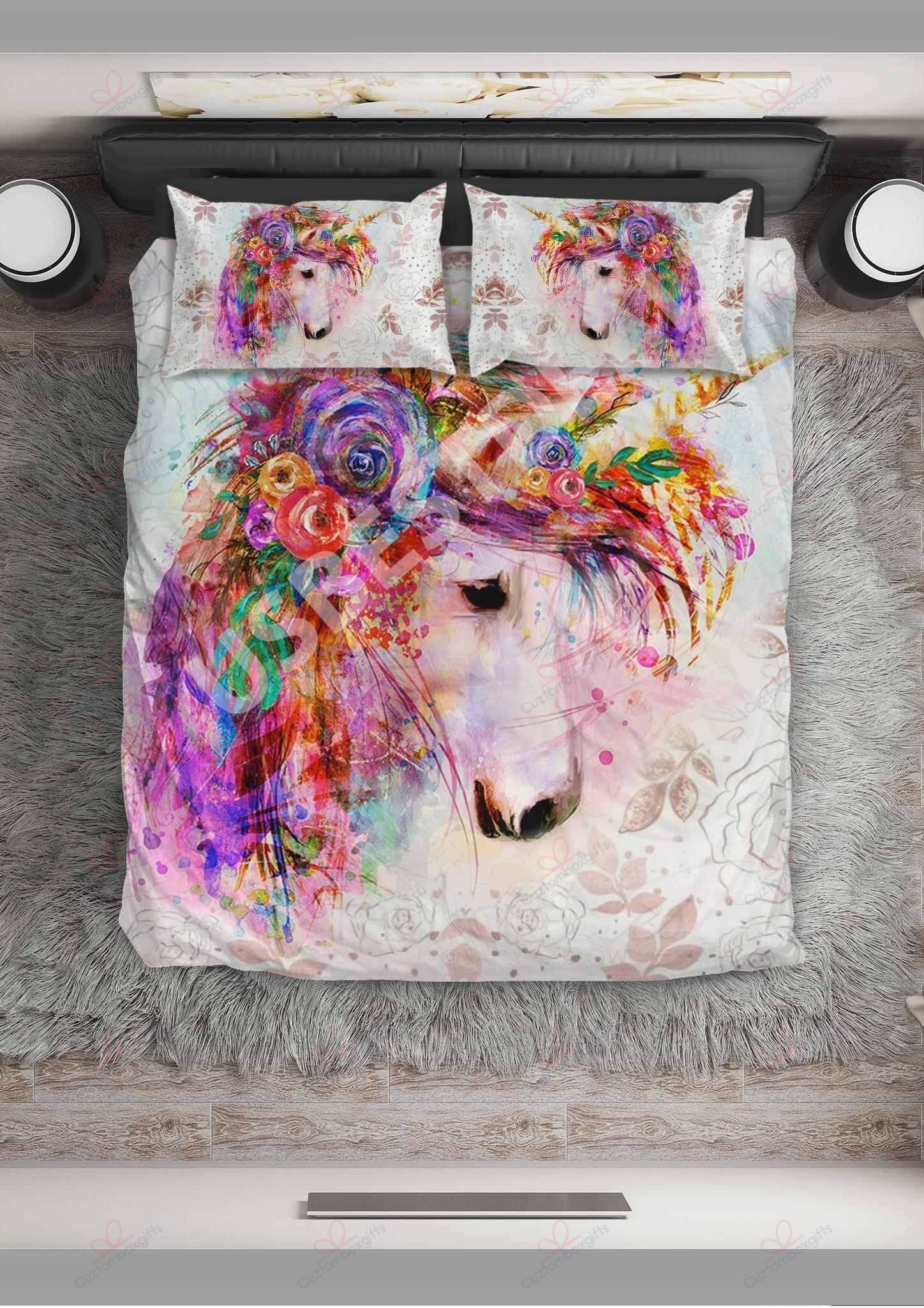 Unicorn Watercolor Beautiful Unicorn Bedding Set
