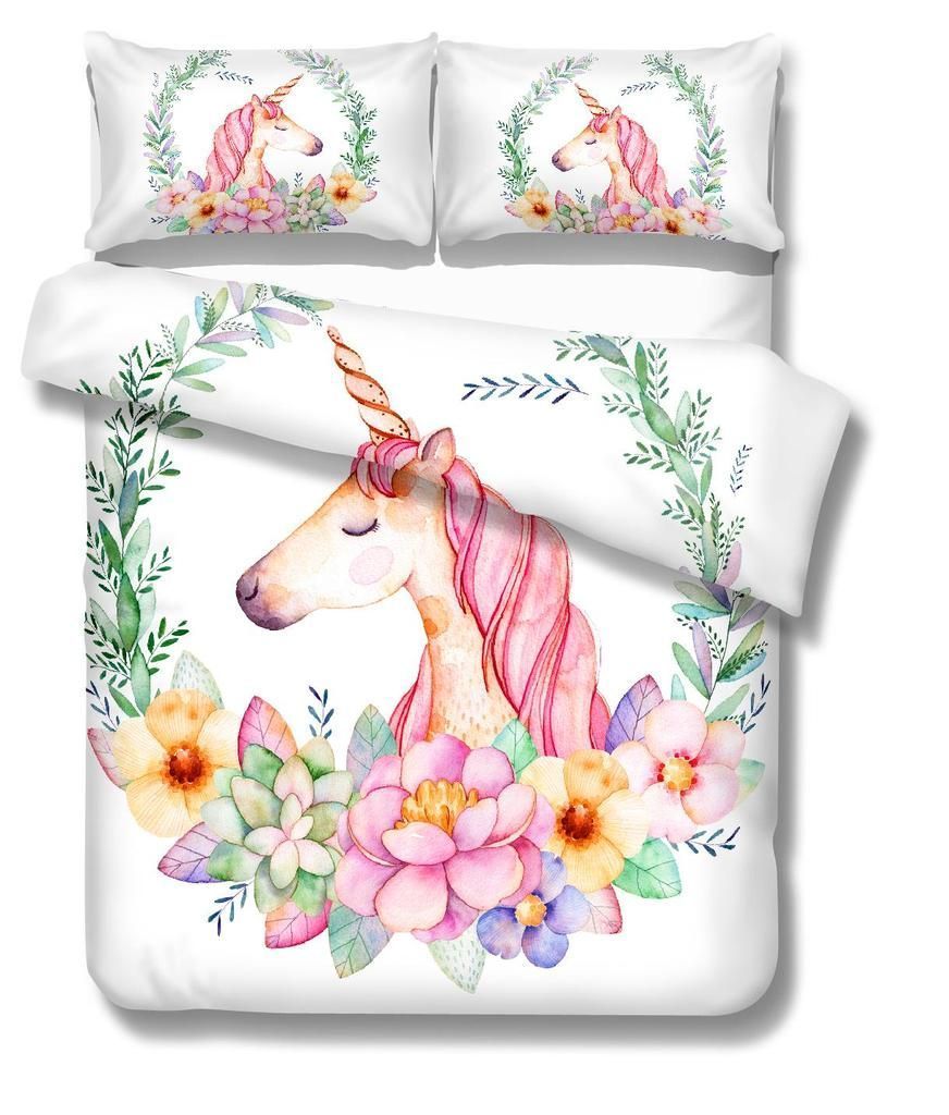 Unicorn Watercolor Bedding Set