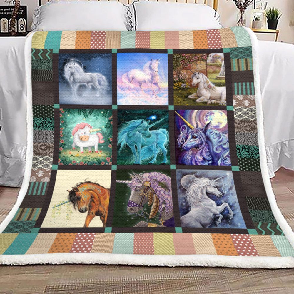 Unicorn Sherpa Fleece Blanket