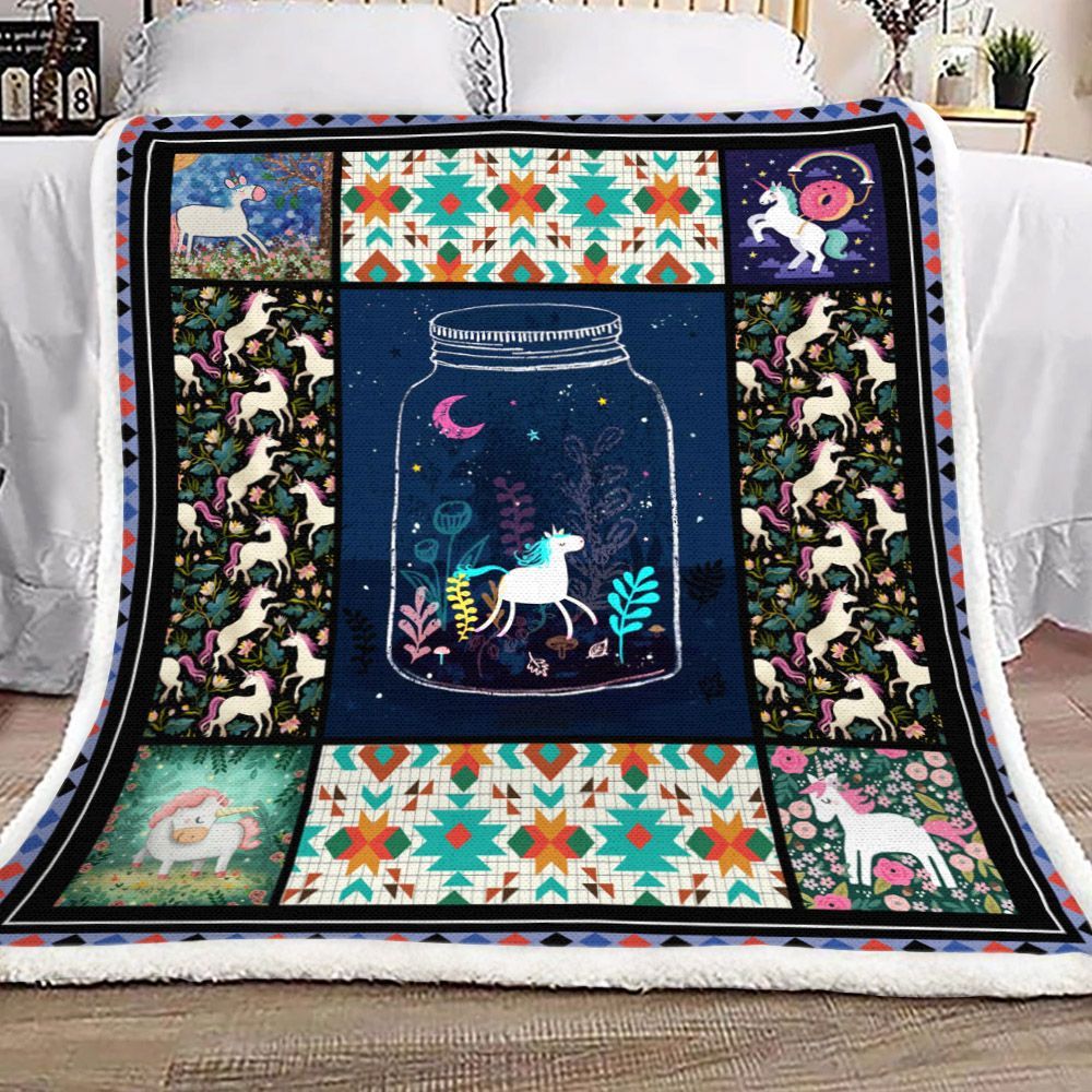 Unicorn Sherpa Fleece Blanket
