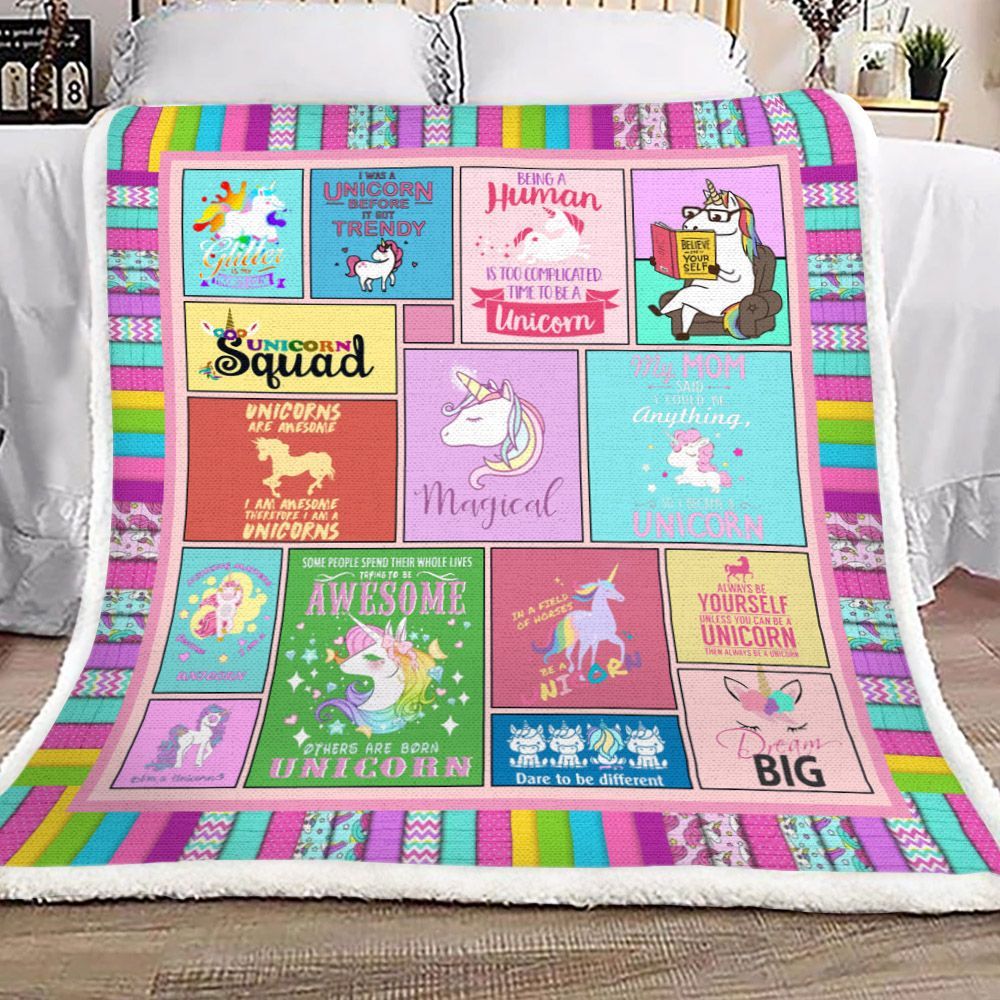 Unicorn Sherpa Fleece Blanket