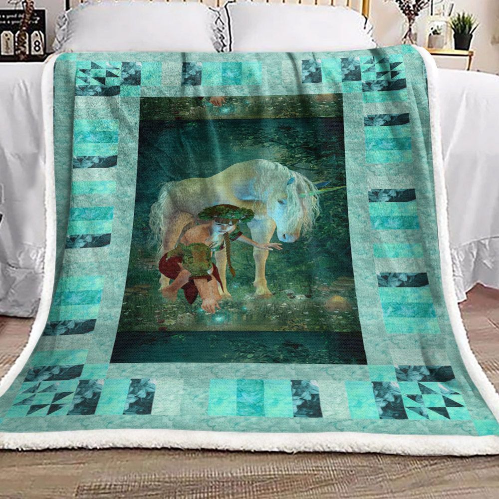 Unicorn Sherpa Fleece Blanket