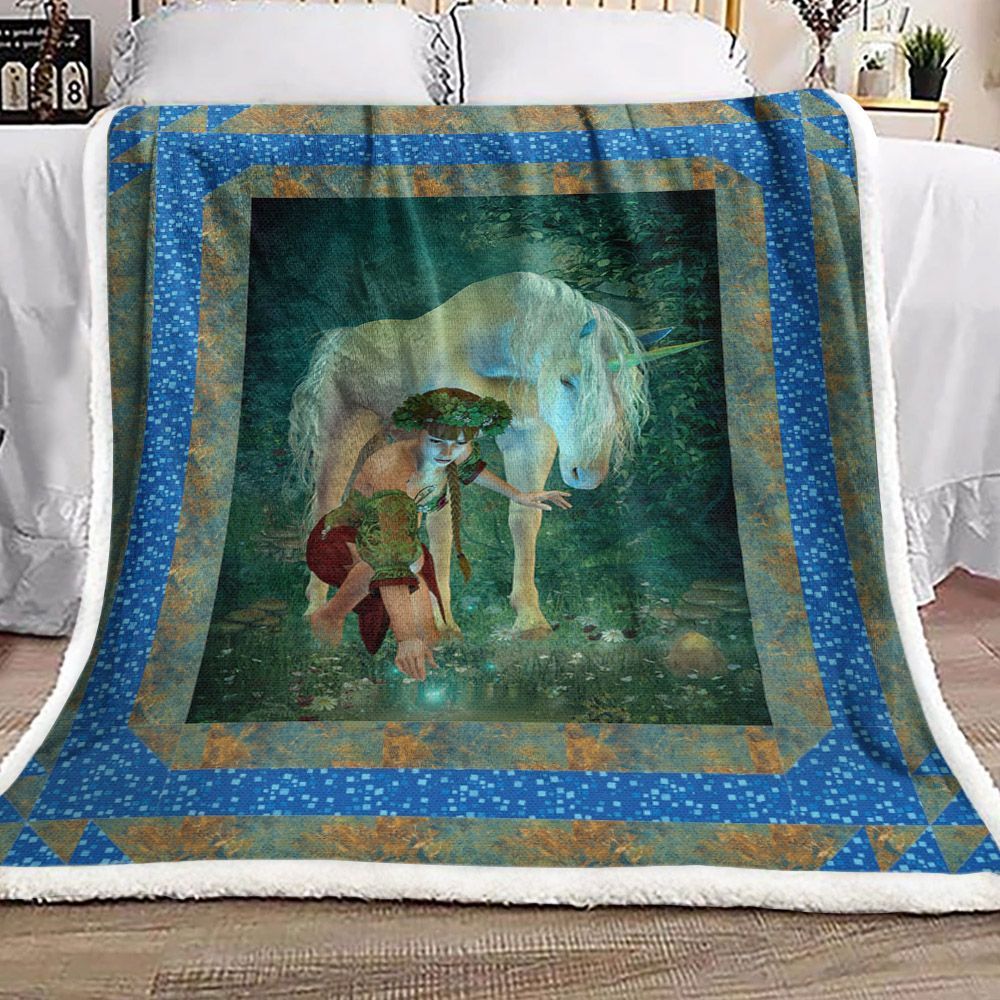 Unicorn Sherpa Fleece Blanket