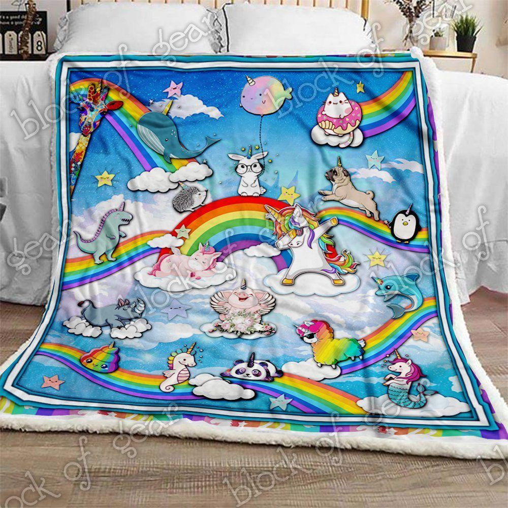 Unicorns Sherpa Fleece Blanket