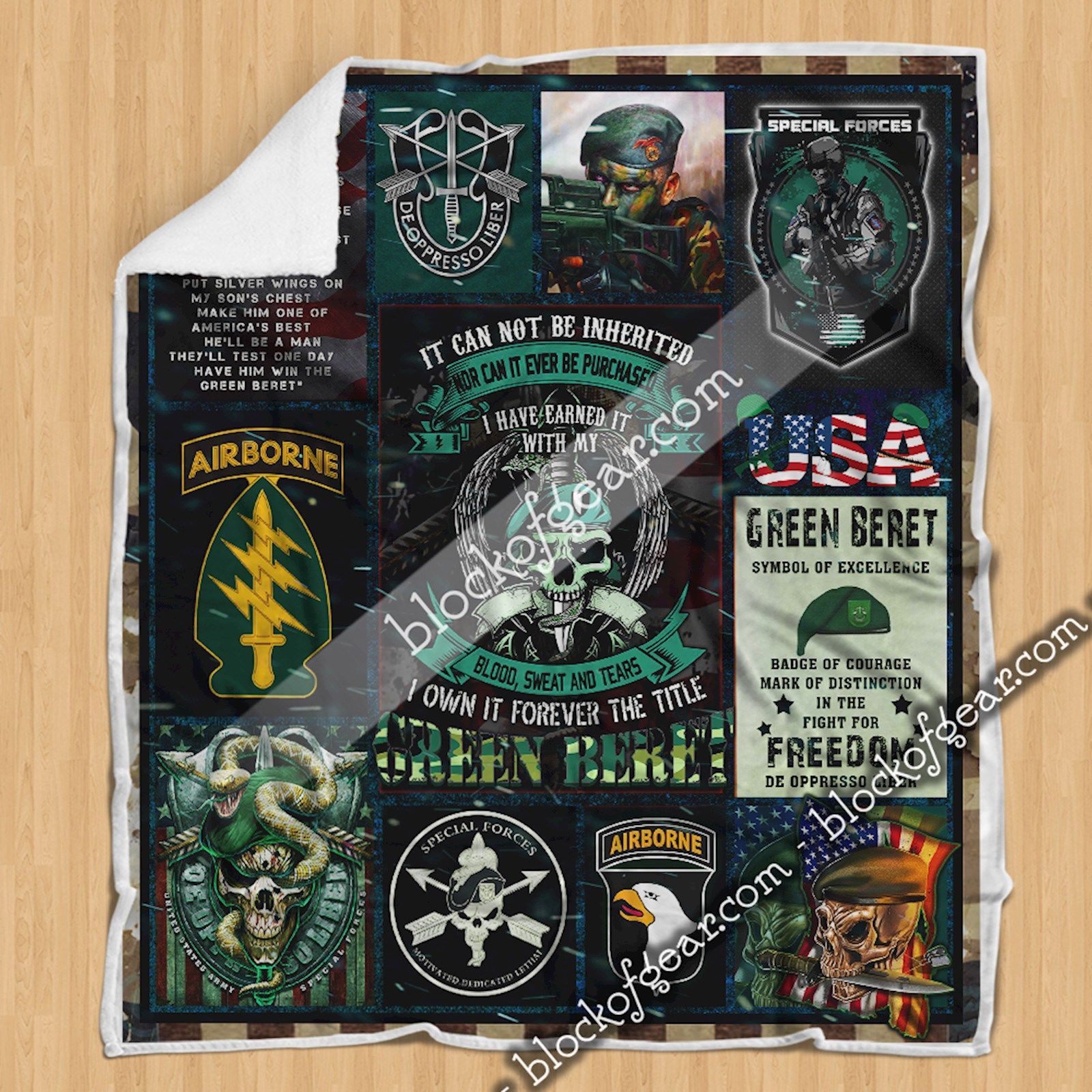 United States Army Special Forces Sherpa Fleece Blanket