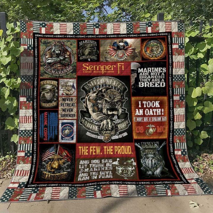 United States Marines Dog MMC2210109 Quilt Blanket