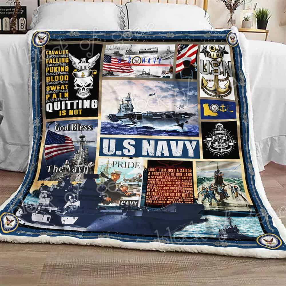 United States Navy Sherpa Fleece Blanket